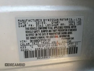 2023 Nissan Sentra SV z VIN 3N1AB8CV7PY241187, wystawiony jako Copart lot #51264555 z przebiegiem 45 490 mil mil oraz Czysty tytuł • Clean title. Historia ofert i sprzedaży dostępna na DreamBid. Obrazek 12.