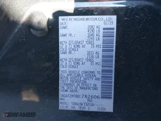 2019 Nissan Rogue SL with VIN 5N1AT2MT8KC782606, listed as a IAAI auction lot 41318079 with 185,355 mi miles. Bid and sale history available at carsss.com. Image 9.