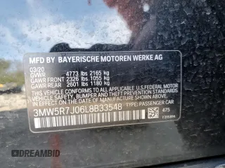 2020 BMW 3 Series 330i xDrive with VIN 3MW5R7J06L8B33548, listed as a Copart auction lot 47191195 with 40,222 mi miles and Salvage Title. Bid and sale history available at carsss.com. Image 13.