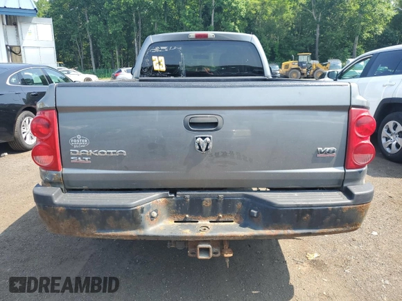 2005 Dodge Dakota SLT with VIN 1D7HW42N05S140228, listed as a Copart auction lot 62136055 with 191,663 mi miles and Clean title. Bid and sale history available at DreamBid. Image 6.
