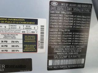2014 Land Rover Range Rover HSE with VIN SALGS2WF1EA164710, listed as a Copart auction lot 59882265 with 138,163 mi miles and Salvage title. Bid and sale history available at DreamBid. Image 13.