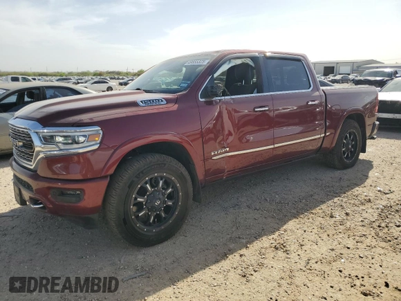 2020 Ram 1500 Limited with VIN 1C6SRFHT1LN371196, listed as a Copart auction lot 49855325 with 44,830 mi miles and Salvage Title. Bid and sale history available at carsss.com. Image 1.