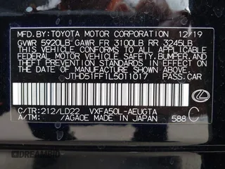 2020 Lexus LS 500 with VIN JTHD51FF1L5011017, listed as a IAAI auction lot 42061399 with 31,341 mi miles and . Bid and sale history available at DreamBid. Image 9.