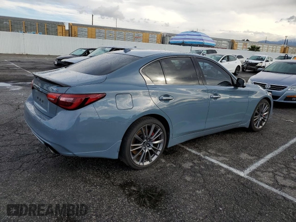 2021 Infiniti Q50 Red Sport 400 with VIN JN1FV7DP5MM850476, listed as a Copart auction lot 42604755 with 20,975 mi miles and Salvage Title. Bid and sale history available at DreamBid. Image 3.