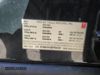 2014 Tesla Model S 60 with VIN 5YJSA1H10EFP34137, listed as a Copart auction lot 47645795 with Not provided miles and Salvage title. Bid and sale history available at DreamBid. Image 12.