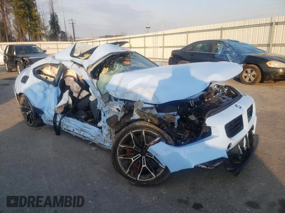 2023 BMW M2 with VIN 3MF13DM09P8D64590, listed as a Copart auction lot 44080105 with 0 mi miles and Salvage Title. Bid and sale history available at carsss.com. Image 4.