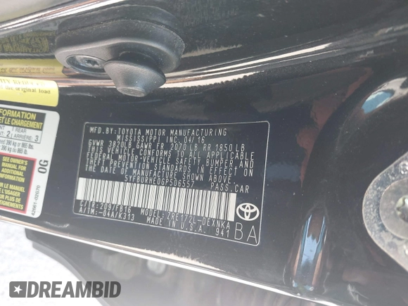 2016 Toyota Corolla L с VIN 5YFBURHE0GP506557, выставлен на аукционе IAAI как лот 42605598 с пробегом 99 789 миль миль и . История ставок и продаж доступна на DreamBid. Изображение 9.