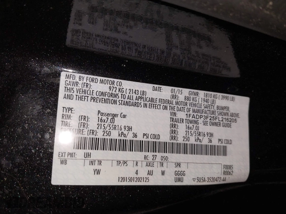 2015 Ford Focus SE with VIN 1FADP3F25FL216205, listed as a IAAI auction lot 42425478 with 124,117 mi miles and . Bid and sale history available at DreamBid. Image 9.
