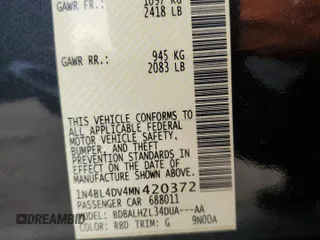 2021 Nissan Altima SV z VIN 1N4BL4DV4MN420372, wystawiony jako Copart lot #54734995 z przebiegiem 98 282 mil mil oraz Szkoda całkowita • Salvage title. Historia ofert i sprzedaży dostępna na DreamBid. Obrazek 12.