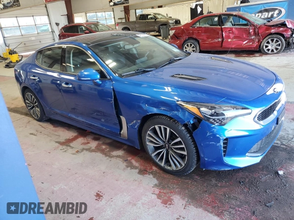 2018 Kia Stinger Premium with VIN KNAE25LA8J6021479, listed as a Copart auction lot 48129355 with 41,385 mi miles and Salvage Title. Bid and sale history available at carsss.com. Image 4.