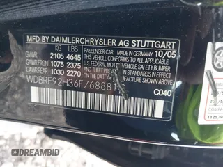 2006 Mercedes-Benz C 280 Luxury with VIN WDBRF92H36F768881, listed as a IAAI auction lot 40434681 with 258,478 mi miles and . Bid and sale history available at DreamBid. Image 9.
