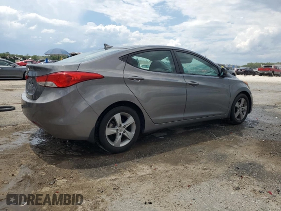 2013 Hyundai Elantra GLS with VIN 5NPDH4AE2DH408021, listed as a Copart auction lot 60660675 with 75,026 mi miles and Salvage title. Bid and sale history available at DreamBid. Image 3.