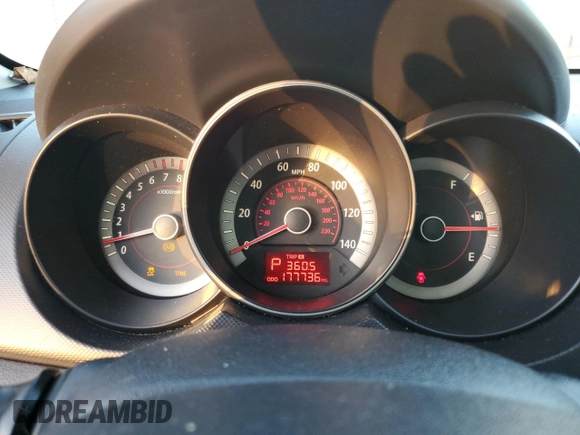 2010 Kia Forte EX with VIN KNAFU4A28A5047817, listed as a Copart auction lot 80210244 with 177,736 mi miles and Salvage Title. Bid and sale history available at carsss.com. Image 9.
