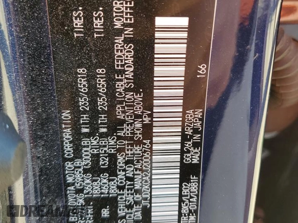 2018 Lexus RX 350L Premium с VIN JTJDZKCA2J2006764, выставлен на аукционе Copart как лот 53916805 с пробегом 77 872 миль миль и Списание • Salvage title. История ставок и продаж доступна на DreamBid. Изображение 13.