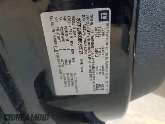 2011 GMC Sierra 1500 SLT z VIN 3GTP2WE33BG392727, wystawiony jako Copart lot #49671005 z przebiegiem 176 803 mil mil oraz Szkoda całkowita • Salvage title. Historia ofert i sprzedaży dostępna na DreamBid. Obrazek 14.