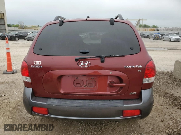 2005 Hyundai Santa Fe GLS with VIN KM8SC73D05U875632, listed as a Copart auction lot 54962394 with 80,394 mi miles and Salvage Title. Bid and sale history available at carsss.com. Image 6.