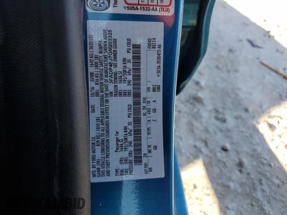 2016 Ford Fiesta SE with VIN 3FADP4EJ7GM203325, listed as a Copart auction lot 46522325 with 33,002 mi miles and Salvage Title. Bid and sale history available at carsss.com. Image 13.