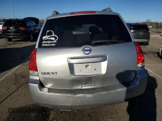 2006 Nissan Quest SL with VIN 5N1BV28U66N124536, listed as a Copart auction lot 79273664 with 0 mi miles and Salvage Title. Bid and sale history available at carsss.com. Image 6.