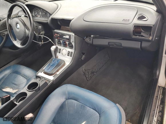 2001 BMW Z3 2.5i with VIN WBACN33411LM00256, listed as a Copart auction lot 78167644 with 87,027 mi miles and Salvage Title. Bid and sale history available at carsss.com. Image 8.