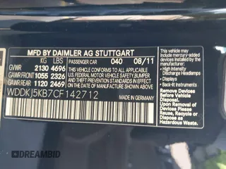 2012 Mercedes-Benz E 350 with VIN WDDKJ5KB7CF142712, listed as a IAAI auction lot 42523704 with 133,309 mi miles and . Bid and sale history available at DreamBid. Image 9.