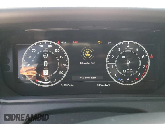 2020 Land Rover Range Rover with VIN SALYU2EE8LA260306, listed as a Copart auction lot 60596584 with 11,740 mi miles and Salvage title. Bid and sale history available at DreamBid. Image 9.