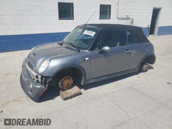 2006 MINI Convertible S with VIN WMWRH33526TL93755, listed as a Copart auction lot 57830835 with Not provided miles and Clean title. Bid and sale history available at DreamBid. Image 1.