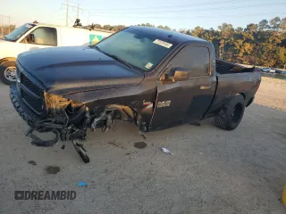 2017 Ram 1500 Express with VIN 3C6JR6AT6HG797018, listed as a Copart auction lot 77579104 with 97,391 mi miles and Salvage title. Bid and sale history available at DreamBid. Image 1.