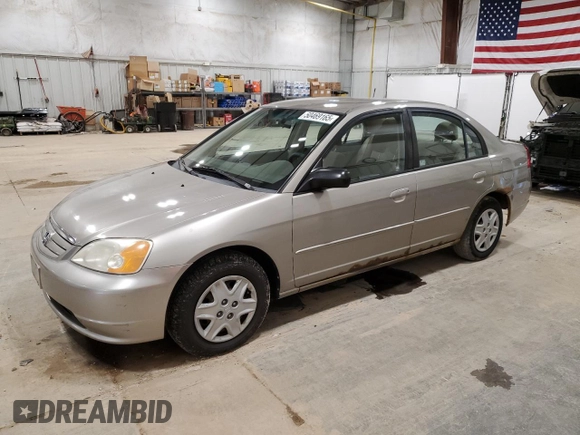 2003 Honda Civic LX with VIN JHMES16513S003795, listed as a Copart auction lot 50469165 with 189,331 mi miles and Clean Title. Bid and sale history available at carsss.com. Image 1.