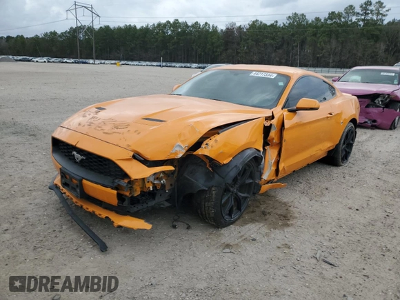 2019 Ford Mustang EcoBoost z VIN 1FA6P8TH4K5138092, wystawiony jako Copart lot #44217334 z przebiegiem 91 743 mil mil oraz Szkoda całkowita • Salvage title. Historia ofert i sprzedaży dostępna na DreamBid. Obrazek 1.