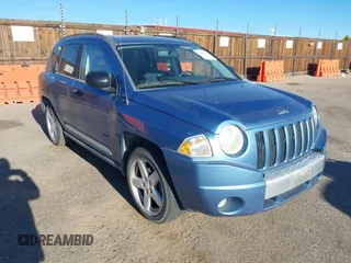 2007 Jeep Compass Limited with VIN 1J8FF57W87D409777, listed as a IAAI auction lot 41233357 with 125,019 mi miles. Bid and sale history available at carsss.com. Image 1.