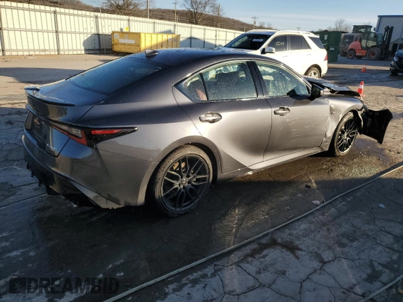 2023 Lexus IS with VIN JTHAP1D20P5002277, listed as a Copart auction lot 43239005 with 25,654 mi miles and Salvage Title. Bid and sale history available at carsss.com. Image 3.