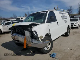2013 Chevrolet Express Cargo Van with VIN 1GCWGFCA9D1132185, listed as a Copart auction lot 48815255 with 261,355 mi miles and Clean Title. Bid and sale history available at carsss.com. Image 1.