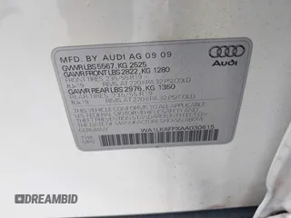 2010 Audi Q5 Premium Plus z VIN WA1LKAFPXAA030615, wystawiony jako IAAI lot #42508367 z przebiegiem 174 767 mil mil oraz . Historia ofert i sprzedaży dostępna na DreamBid. Obrazek 9.