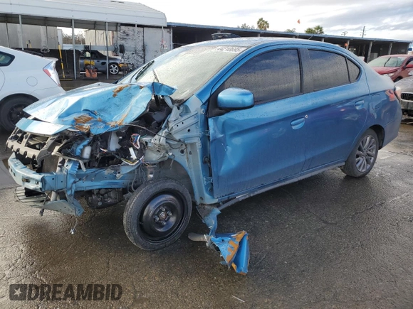 2021 Mitsubishi Mirage ES with VIN ML32FUFJXMHF01456, listed as a Copart auction lot 44210695 with 88,756 mi miles and Salvage title. Bid and sale history available at DreamBid. Image 1.