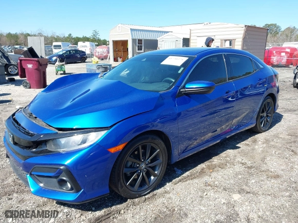 2021 Honda Civic Hatchback EX with VIN SHHFK7H63MU221653, listed as a IAAI auction lot 41730378 with 70,457 mi miles. Bid and sale history available at carsss.com. Image 16.