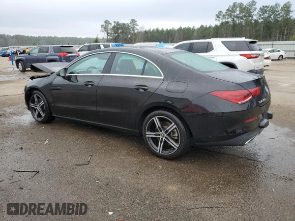 2020 Mercedes-Benz CLA 250 with VIN WDD5J4GB1LN021938, listed as a Copart auction lot 44419995 with 95,021 mi miles and Salvage Title. Bid and sale history available at DreamBid. Image 2.