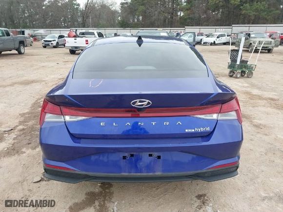 2022 Hyundai Elantra Hybrid Blue with VIN KMHLM4AJ3NU023722, listed as a IAAI auction lot 41358654 with 62,490 mi miles. Bid and sale history available at carsss.com. Image 17.