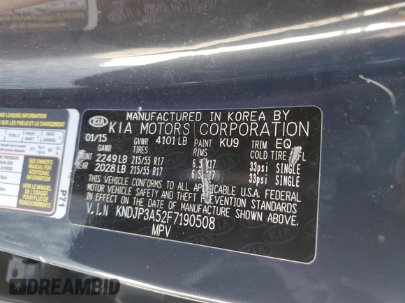 2015 Kia Soul + with VIN KNDJP3A52F7190508, listed as a Copart auction lot 51866515 with 144,819 mi miles and Salvage Title. Bid and sale history available at DreamBid. Image 12.