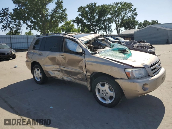 2005 Toyota Highlander with VIN JTEEP21A950069194, listed as a Copart auction lot 55362235 with 160,270 mi miles and Salvage Title. Bid and sale history available at DreamBid. Image 4.