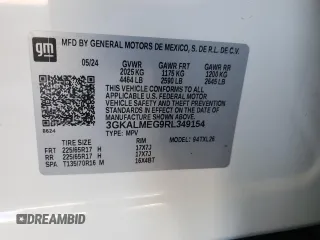 2024 GMC Terrain SLE with VIN 3GKALMEG9RL349154, listed as a Copart auction lot 63334715 with 25,151 mi miles and Salvage title. Bid and sale history available at DreamBid. Image 12.