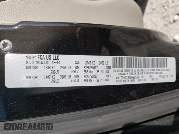 2015 Chrysler Town & Country Touring with VIN 2C4RC1BG2FR661560, listed as a Copart auction lot 53142094 with 162,025 mi miles and Clean Title. Bid and sale history available at DreamBid. Image 13.