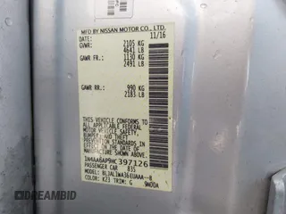 2017 Nissan Maxima SR z VIN 1N4AA6AP9HC397126, wystawiony jako IAAI lot #42291477 z przebiegiem 115 201 mil mil oraz . Historia ofert i sprzedaży dostępna na DreamBid. Obrazek 9.