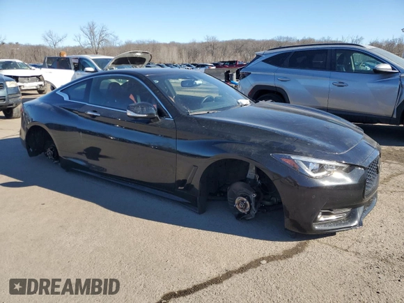 2022 Infiniti Q60 Red Sport 400 with VIN JN1FV7LL8NM680212, listed as a Copart auction lot 41955715 with Not provided miles and Salvage title. Bid and sale history available at DreamBid. Image 4.