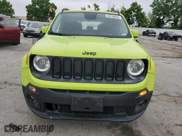 2017 Jeep Renegade Altitude z VIN ZACCJABB9HPF62841, wystawiony jako Copart lot #59734635 z przebiegiem 41 334 mil mil oraz Szkoda całkowita • Salvage title. Historia ofert i sprzedaży dostępna na DreamBid. Obrazek 5.