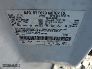 2012 Ford F-150 XL with VIN 1FTNF1CT9CKE38766, listed as a Copart auction lot 42395655 with 112,361 mi miles and Clean Title. Bid and sale history available at carsss.com. Image 12.