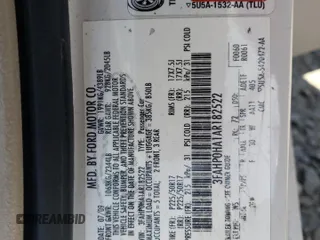 2010 Ford Fusion SE with VIN 3FAHP0HA1AR182522, listed as a Copart auction lot 55133975 with 166,793 mi miles and Salvage Title. Bid and sale history available at DreamBid. Image 12.