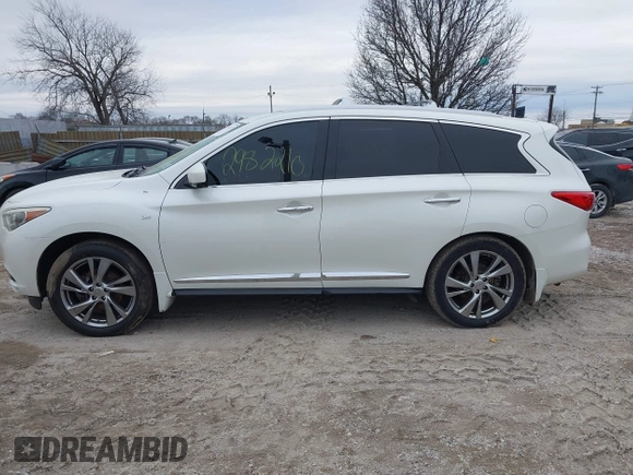 2015 Infiniti QX60 with VIN 5N1AL0MM5FC526488, listed as a IAAI auction lot 41511123 with 118,220 mi miles and . Bid and sale history available at DreamBid. Image 14.