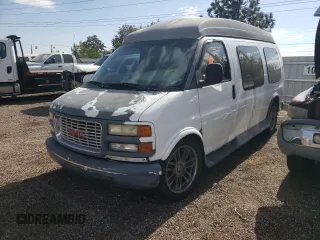 2000 GMC Savana with VIN 1GDFG15RXY1219889, listed as a Copart auction lot 76055684 with 129,427 mi miles and Salvage Title. Bid and sale history available at carsss.com. Image 1.