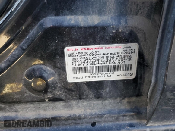 2011 Mitsubishi Lancer with VIN JA32Y6HV3BU033590, listed as a Copart auction lot 78843664 with 173,359 mi miles and Salvage Title. Bid and sale history available at DreamBid. Image 12.