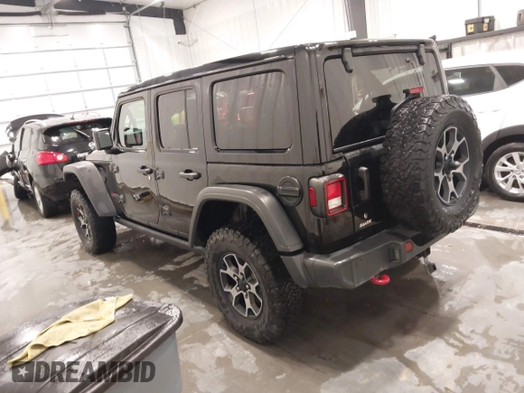 2019 Jeep Wrangler Unlimited Rubicon z VIN 1C4HJXFN7KW561193, wystawiony jako IAAI lot #41500907 z przebiegiem 18 697 mil mil oraz . Historia ofert i sprzedaży dostępna na DreamBid. Obrazek 3.